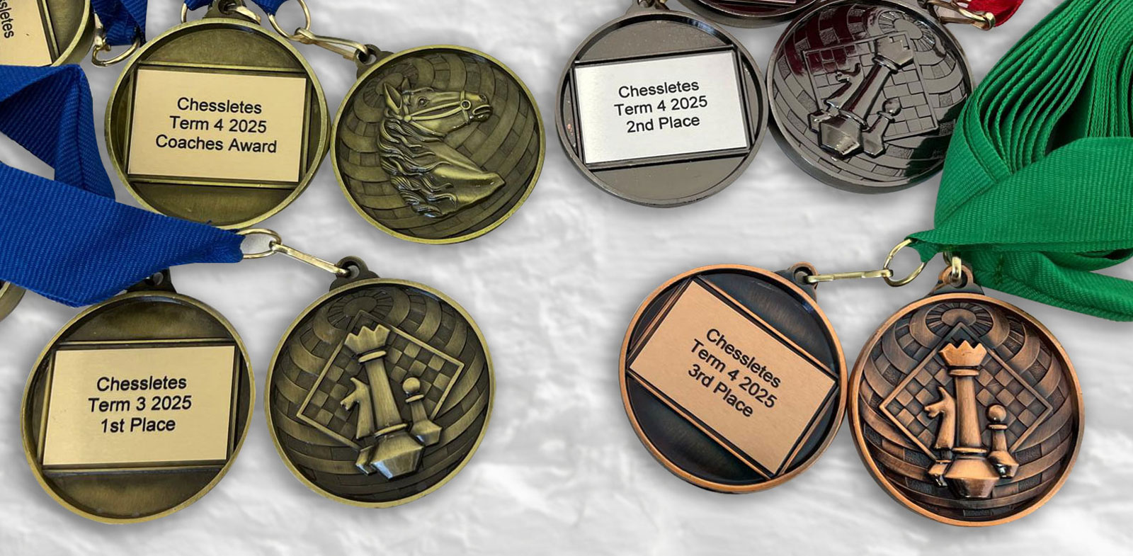 Medals with Ribbons for school sports